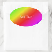 Diagonale regenbooggradiënt rood tot groen ovale sticker (Tas)