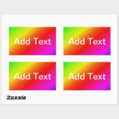 Diagonale regenbooggradiënt rood tot groen rechthoekige sticker (Vel)