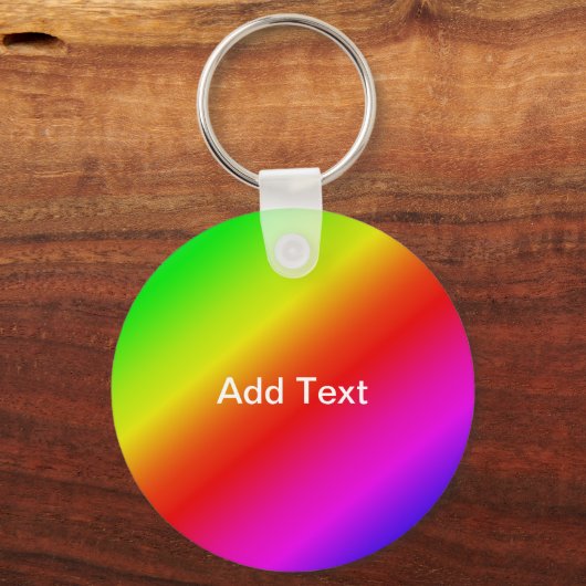 Diagonale regenbooggradiënt rood tot groen sleutelhanger (Voorkant)