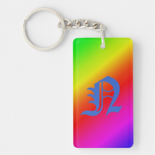 Diagonale regenbooggradiënt rood tot groen sleutelhanger (Voorkant)