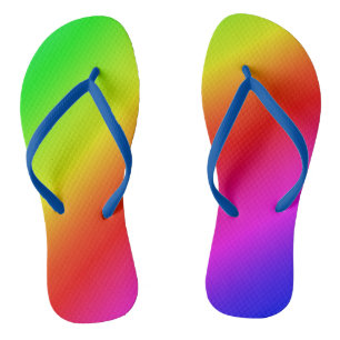 Diagonale regenbooggradiënt rood tot groen teenslippers
