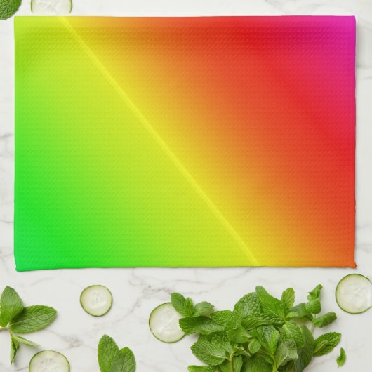Diagonale regenbooggradiënt rood tot groen theedoek (Gevouwen)