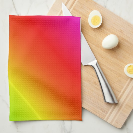 Diagonale regenbooggradiënt rood tot groen theedoek (Quarter Fold)