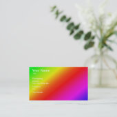 Diagonale regenbooggradiënt rood tot groen visitekaartje (Staand voorkant)
