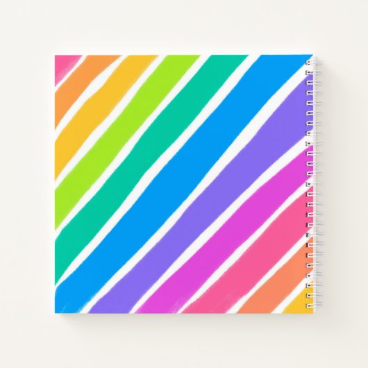 Diagonale regenboogkleuren notitieboek (Achterkant)