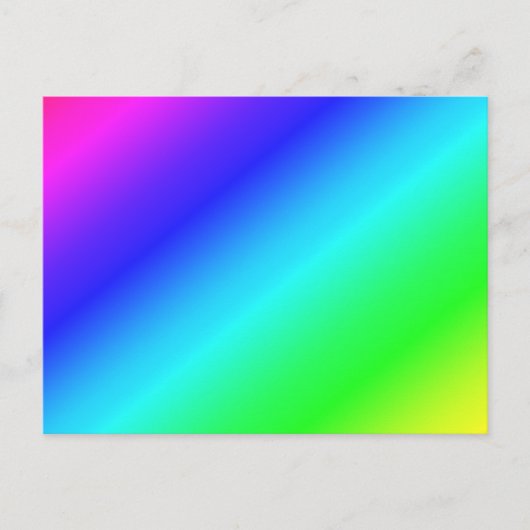Diagonale regenboogovergang van blauw naar groen briefkaart (Voorkant)