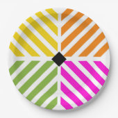 Diagonale regenboogstaven Partij Papieren Bordje (Voorkant)