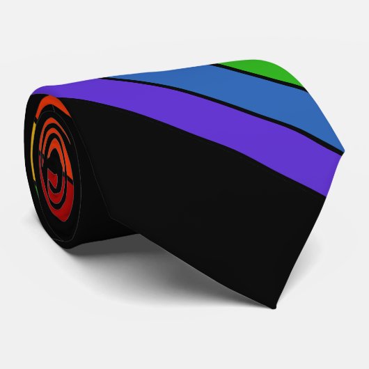 Diagonale regenboogstreep stropdas (Opgerold)