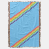 Diagonale regenboogstrepen deken (Voorkant Verticaal)