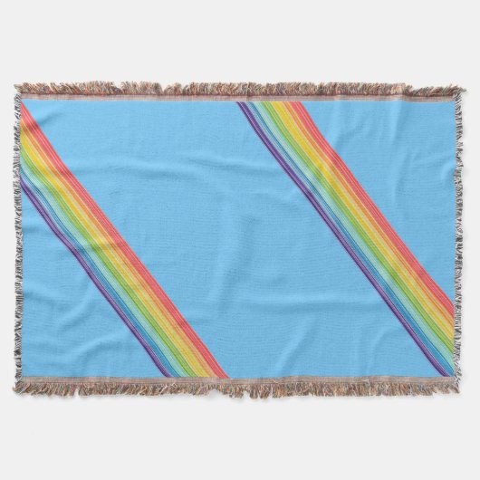 Diagonale regenboogstrepen deken (Voorkant)
