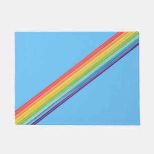 Diagonale regenboogstrepen deurmat