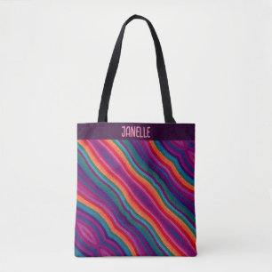 Diagonale regenboogstrepen die trots vertegenwoord tote bag