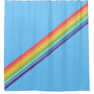Diagonale regenboogstrepen douchegordijn
