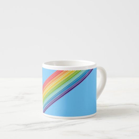Diagonale regenboogstrepen espresso kop (Voorkant rechts)