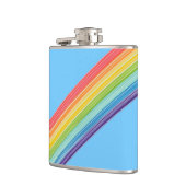 Diagonale regenboogstrepen heupfles (Links)