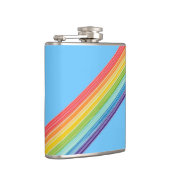 Diagonale regenboogstrepen heupfles (Rechts)