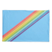 Diagonale regenboogstrepen kussensloop (Achterkant)