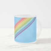 Diagonale regenboogstrepen matglas koffiemok (Voorkant rechts)