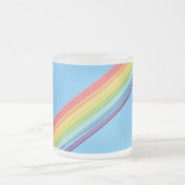 Diagonale regenboogstrepen matglas koffiemok (Center)