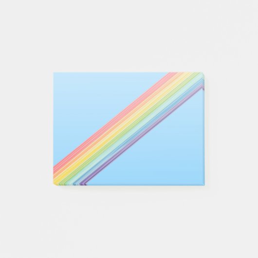 Diagonale regenboogstrepen post-it® notes (Voorkant)