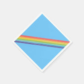 Diagonale regenboogstrepen servet (Hoek)