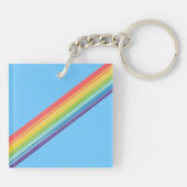 Diagonale regenboogstrepen sleutelhanger (Achterkant)