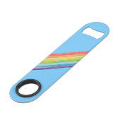 Diagonale regenboogstrepen speed flessenopener (Voorkant Gekanteld)