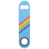 Diagonale regenboogstrepen speed flessenopener (Voorkant)