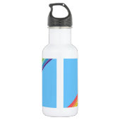 Diagonale regenboogstrepen waterfles (Achterkant)