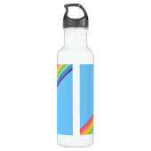 Diagonale regenboogstrepen waterfles  (Achterkant)
