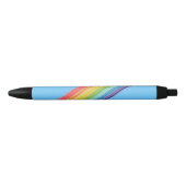 Diagonale regenboogstrepen zwarte inkt pen (Voorkant)