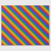 Diagonale regenboogstrips cadeaupapier (Vlak)