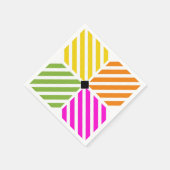 Diagonale regenboogstrips servet (Hoek)