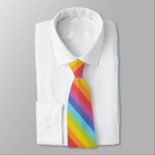 Diagonale regenboogstrips stropdas