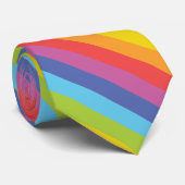 Diagonale regenboogstrips stropdas (Opgerold)