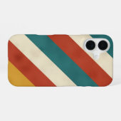 Diagonale Retro Banden iPhone 16 Hoesje (Achterkant horizontaal)