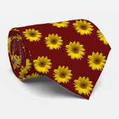 diagonale rijen van de realistische gele zonnebloe stropdas (Opgerold)