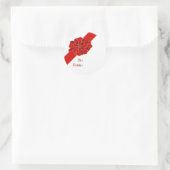 Diagonale rode bow-sticker ronde sticker (Tas)