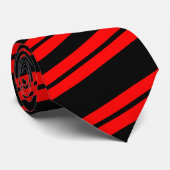 Diagonale rode strepen op zwart Stropdas (Opgerold)