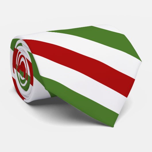 Diagonale rode, witte en groene strepen stropdas (Opgerold)