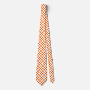 Diagonale spots - Wit op Oranje Stropdas