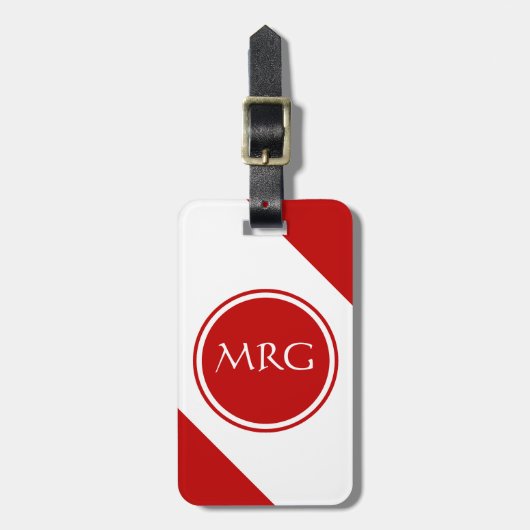 Diagonale staven voor rood en wit bagagelabel (Voorkant verticaal)