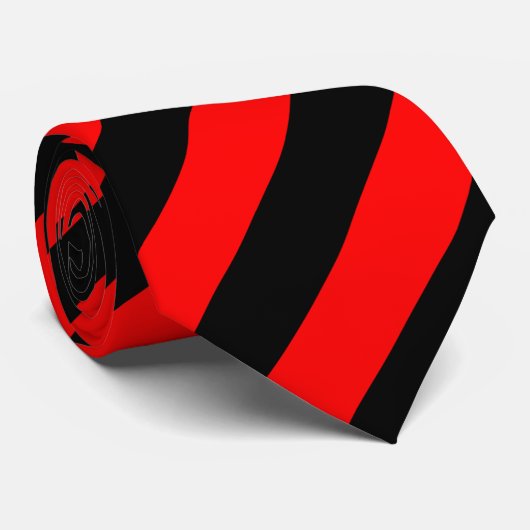 Diagonale staven voor rood en zwart stropdas (Opgerold)