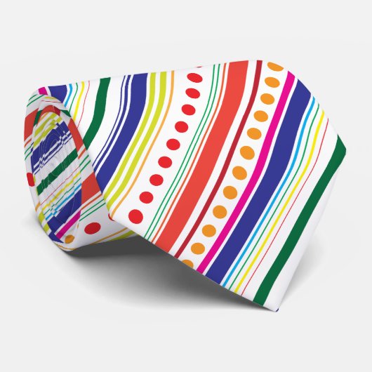 Diagonale Stippen en strepen Stropdas (Opgerold)
