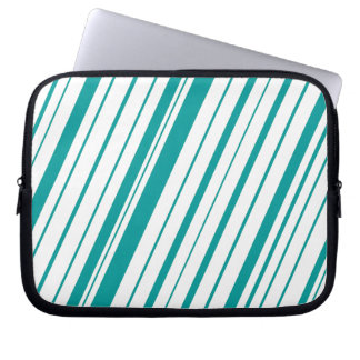 Diagonale streep ~ Blauwgroen Laptop Sleeve