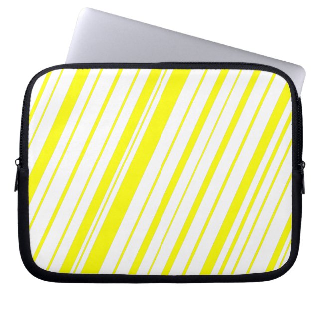 diagonale streep ~geel laptop sleeve (Voorkant)