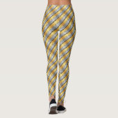 Diagonale Streep Goud Zilver Metaalglans Leggings (Achterkant)