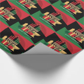 diagonale streep Happy Kwanzaa Cadeaupapier (Hoek)