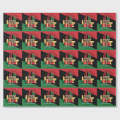 diagonale streep Happy Kwanzaa Cadeaupapier (Vlak)
