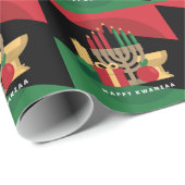 diagonale streep Happy Kwanzaa Cadeaupapier (Rol Hoek)